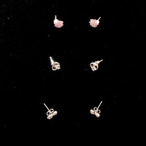 3 Tiny Pierced Earrings